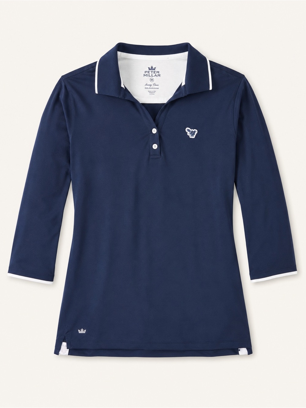 Peter Millar Luxury Cotton Navy Polo Contrast Trim Size M